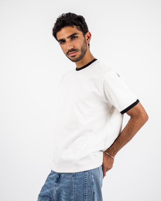 Ringer WHITE T-SHIRT
