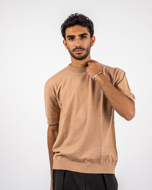 Knit basic Round beigie