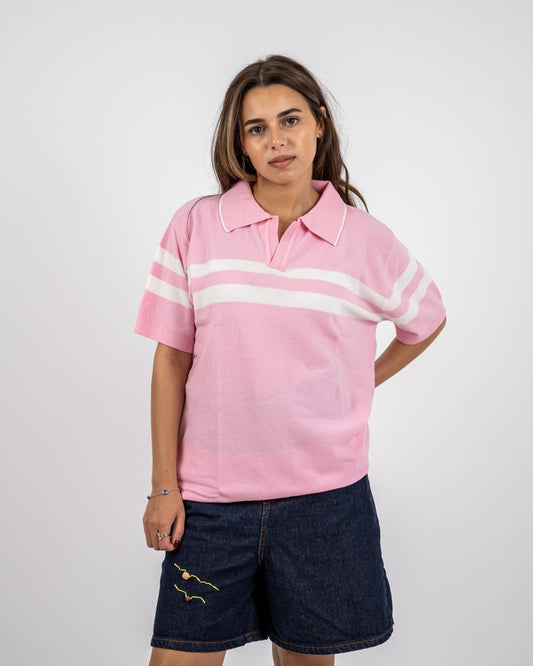Knit tee pink