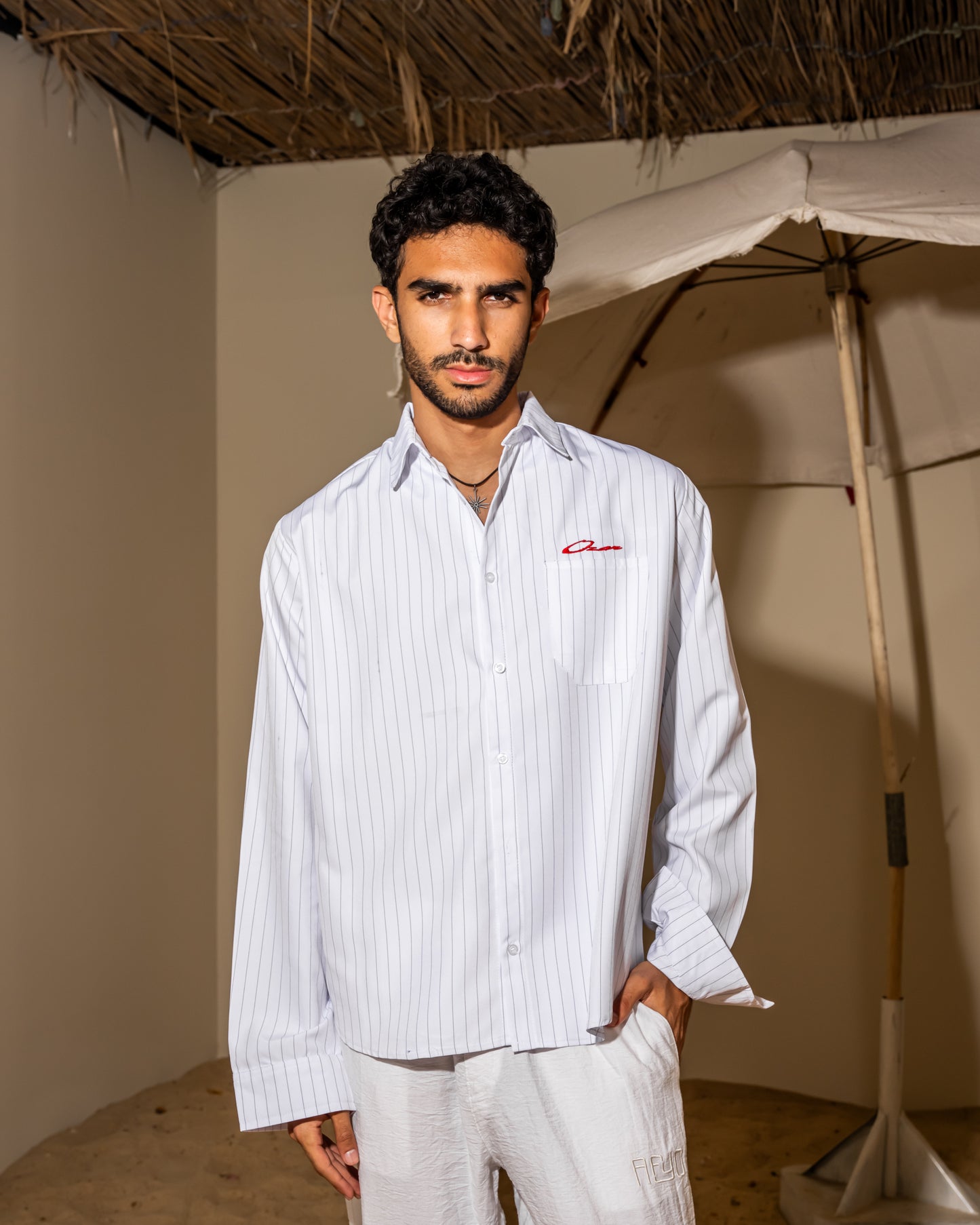 White striped shirt  long sleeve (unisex)