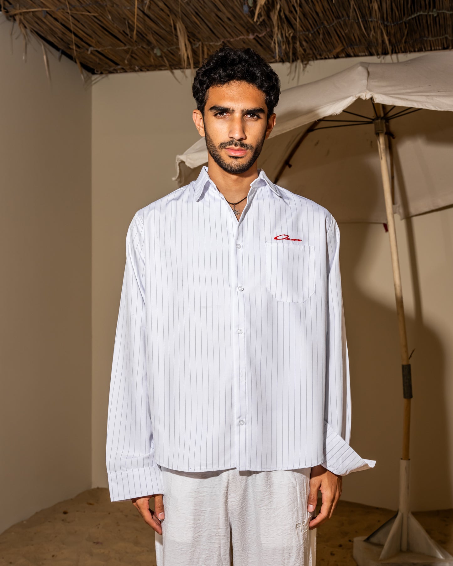 White striped shirt  long sleeve (unisex)