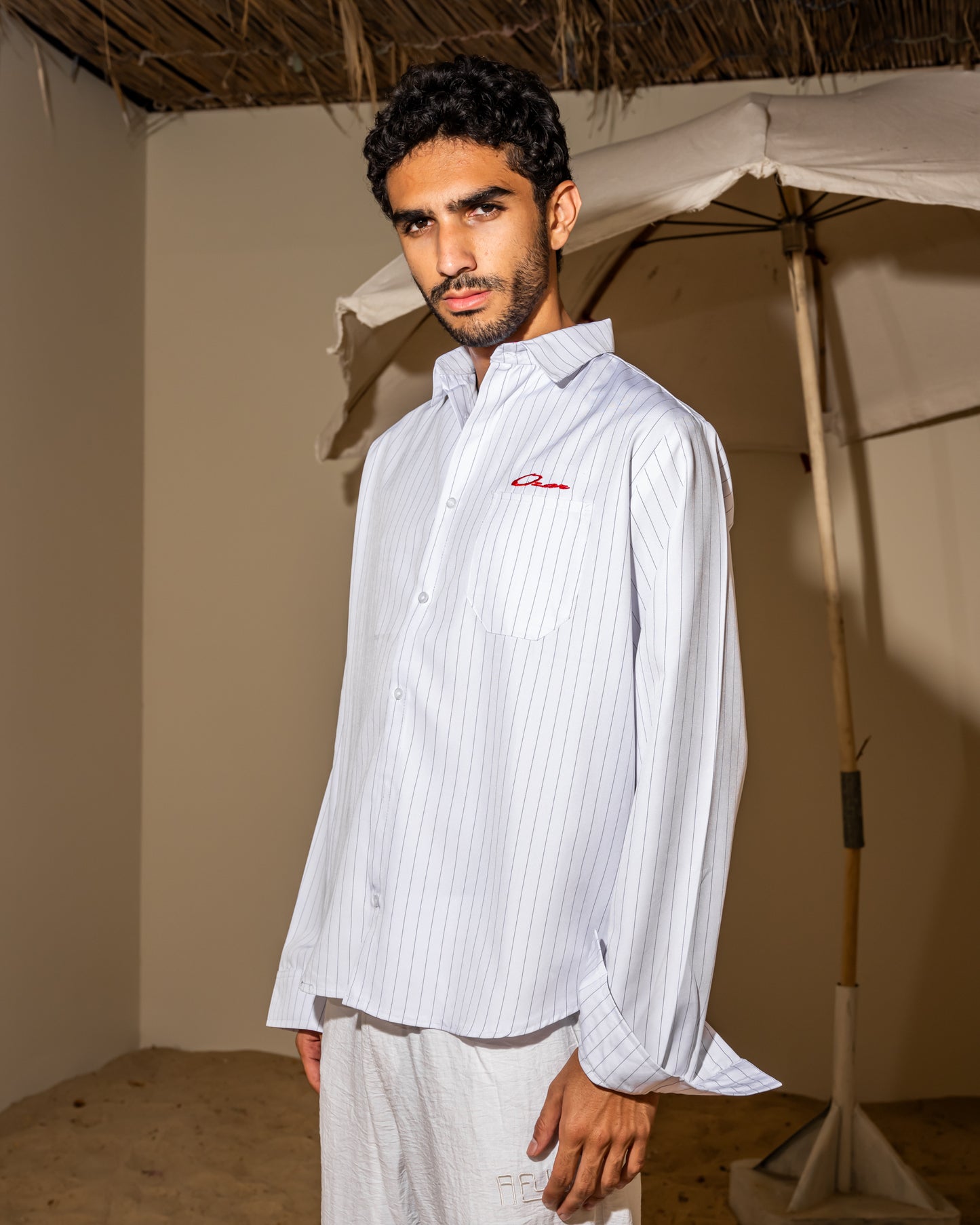 White striped shirt  long sleeve (unisex)