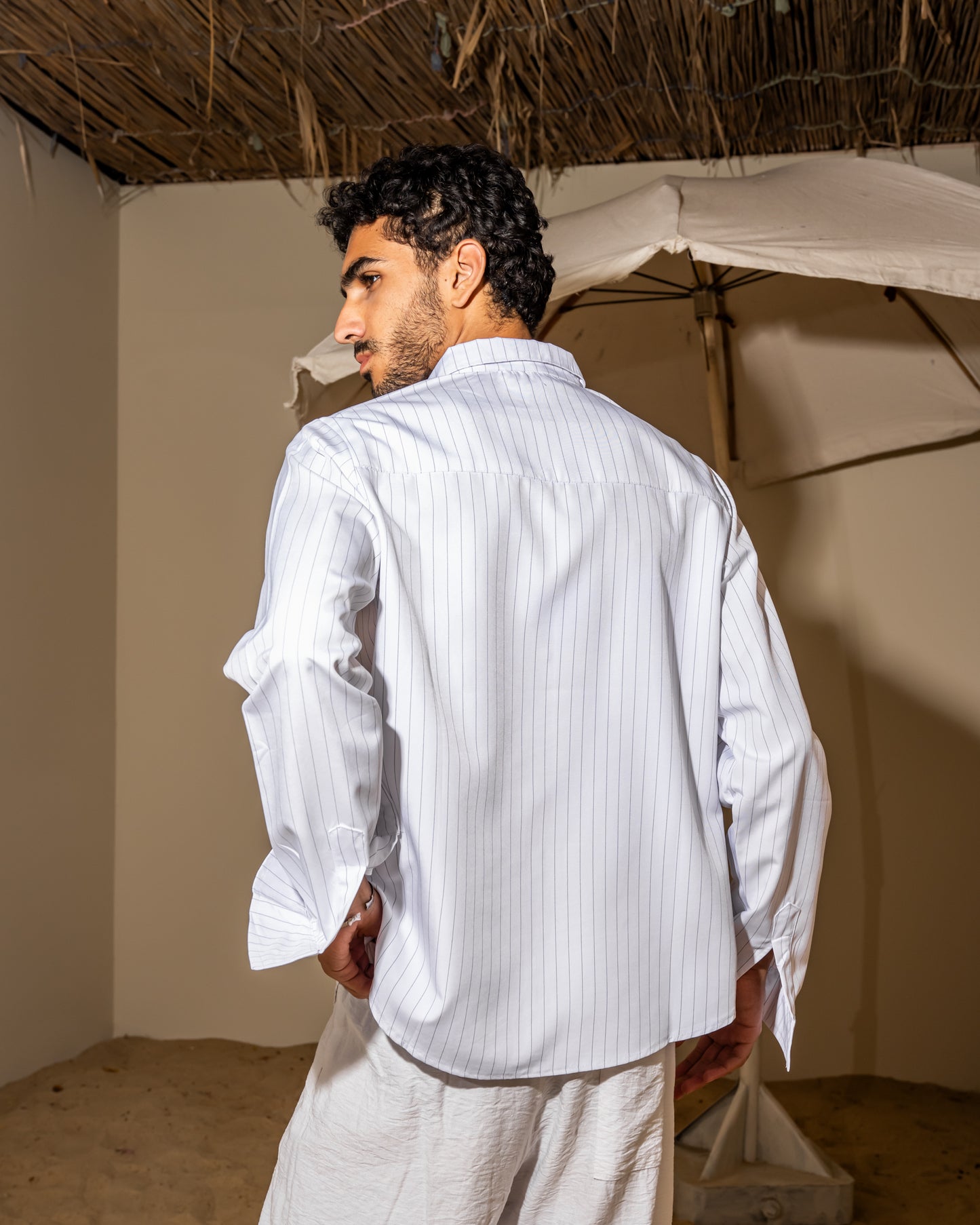 White striped shirt  long sleeve (unisex)