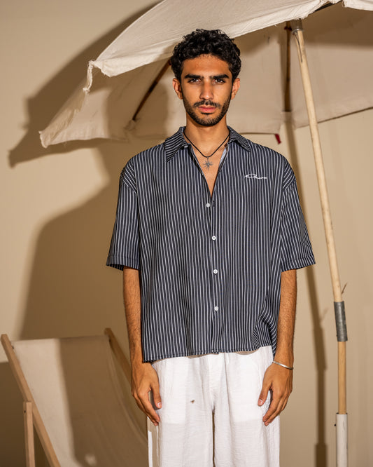 Black   striped shirt(unisex)
